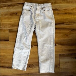 3 FOR $15 - Girls off white straight leg cotton denim jeans - Old Navy - 10 yrs